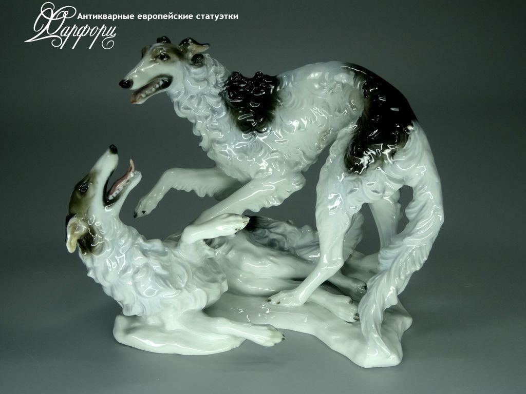 Купить фарфоровые статуэтки Rosenthal, Играющие борзые, Германия